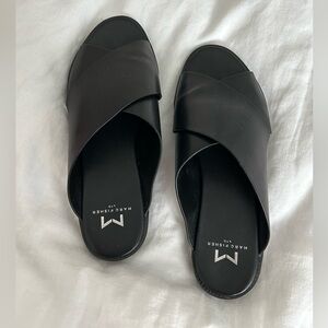 Marc Fisher Leather Idinia Crisscross Slide Flat Sandals